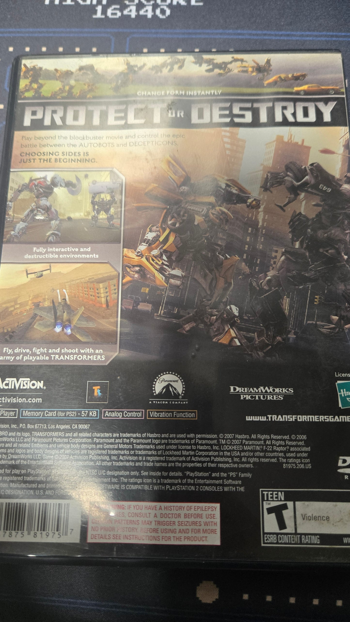 TRANSFORMERS THE GAME ps2